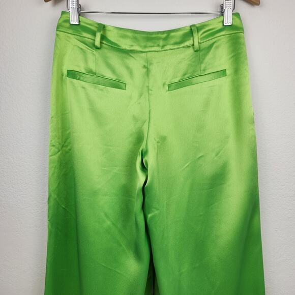 Retrofete Pauletta Pant Lime Punch Green Size Wide Leg NWT Sample Pleats Medium - Picture 7 of 11